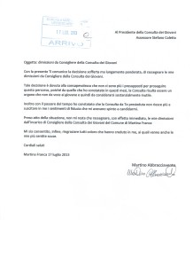 documento dimissioni abbracciavento