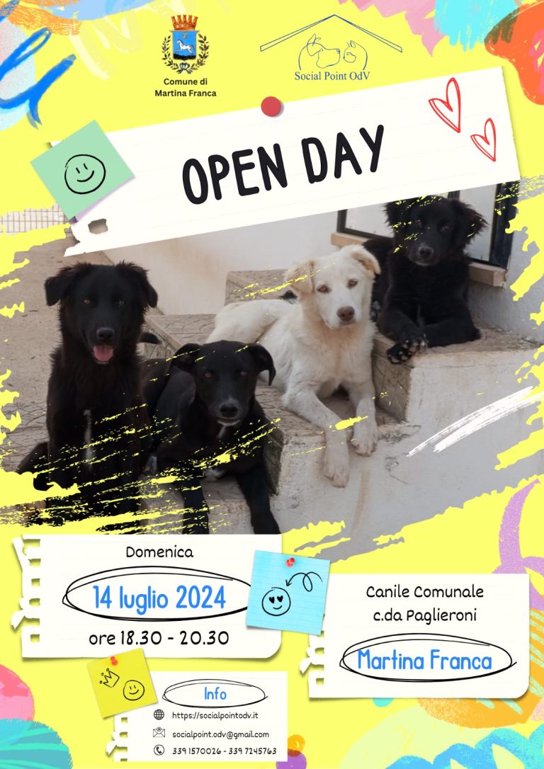 open day canile domenica 14 luglio 24