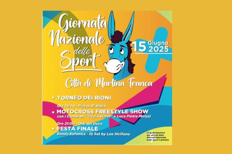 : atleti in piazza durante la Festa dello Sport a Martina Franca