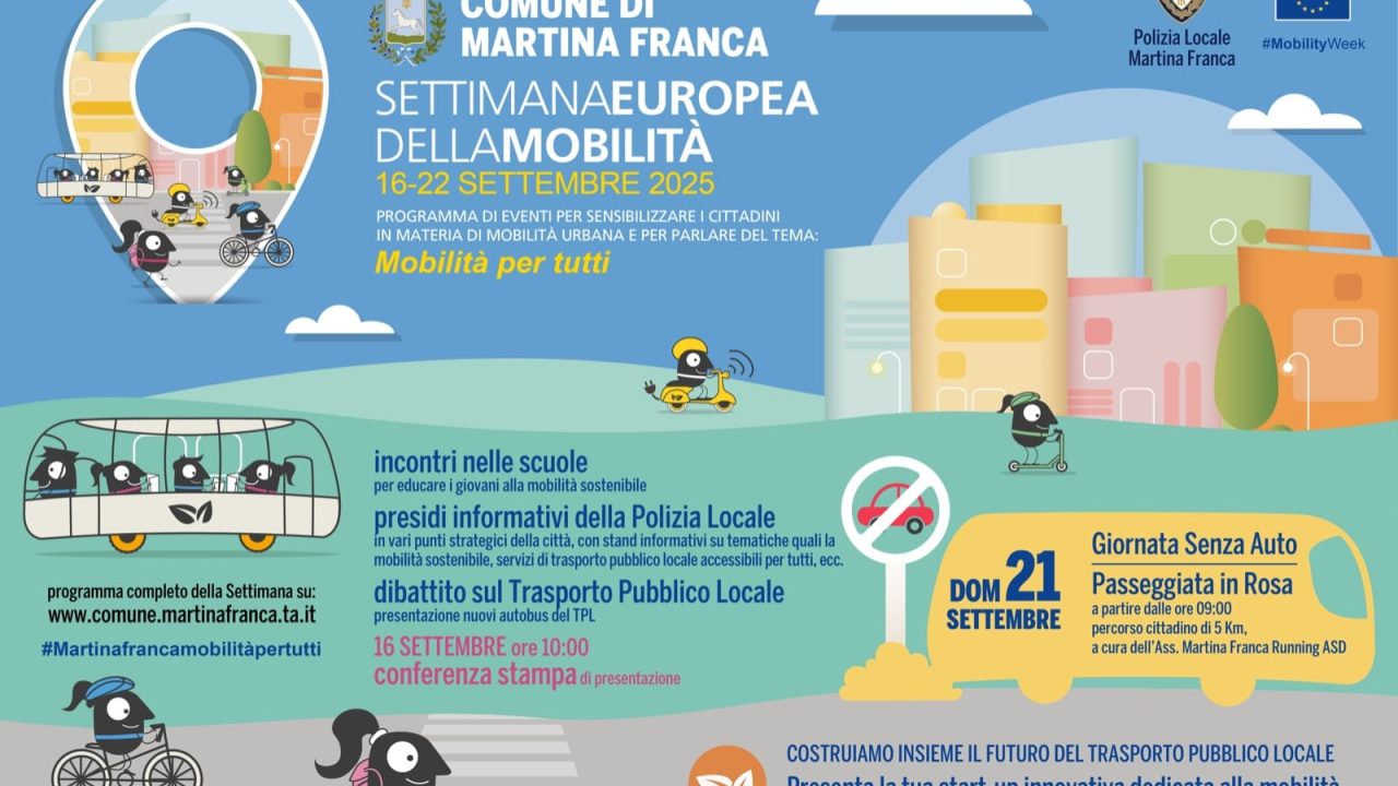 Settimana europea della mobilità sostenibile a Martina: presentazione del programma