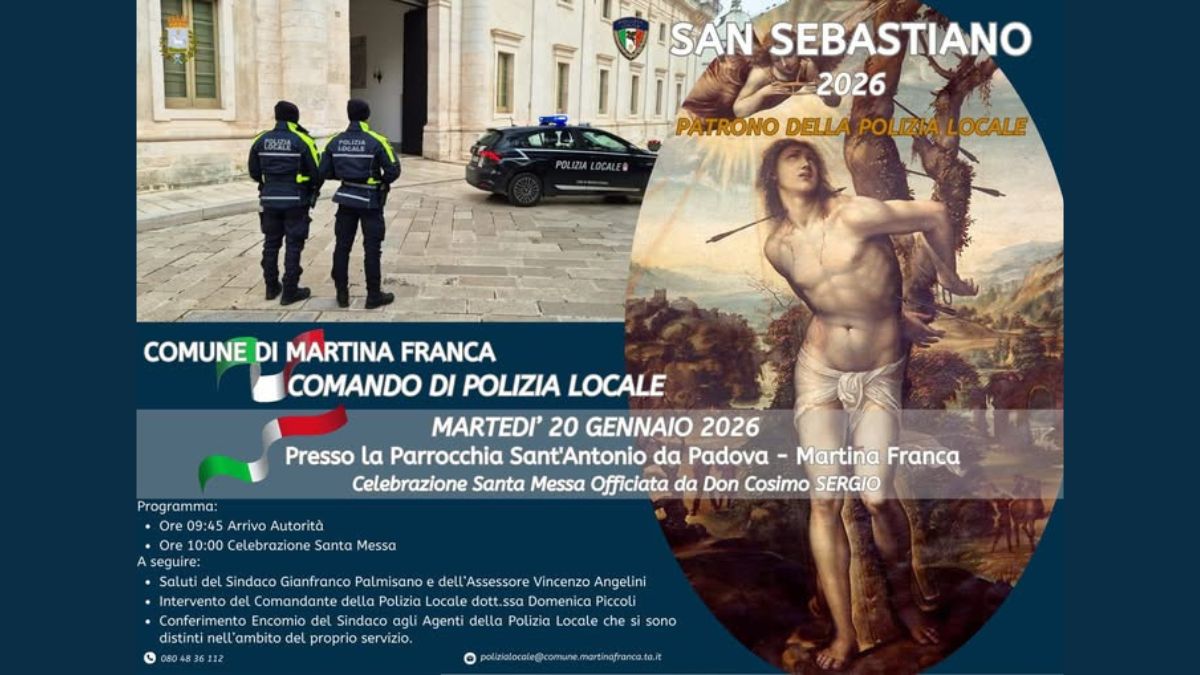 San Sebastiano Polizia Locale Martina Franca, celebrazione del 20 gennaio