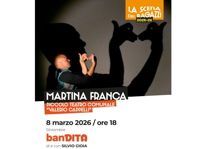 Spettacolo di teatro d’ombre banDITA di Silviombre per bambini al Piccolo Teatro Cappelli di Martina Franca.