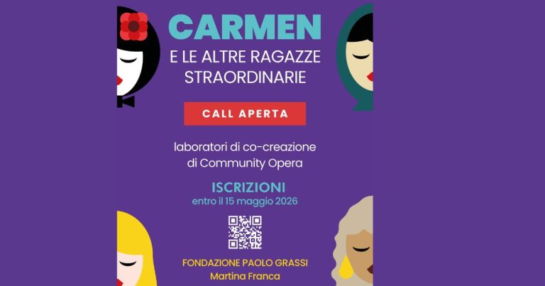 Carmen opera di comunità a Martina Franca con laboratori artistici e costumi in macramé