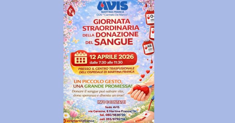 giornata donazione sangue Martina Franca con volontari Avis e donatori