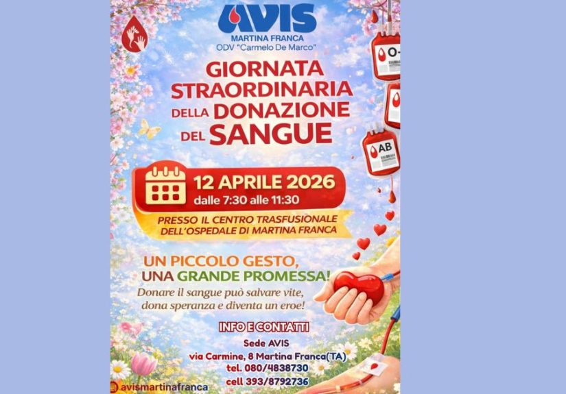 giornata donazione sangue Martina Franca con volontari Avis e donatori