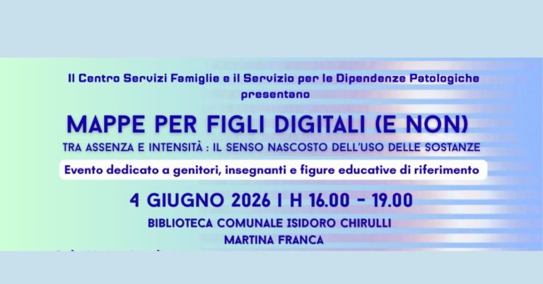 Adolescenti e dipendenze, incontro con esperti a Martina Franca